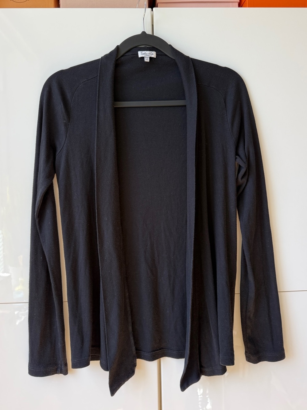 Splendid Black Open-Front Lightweight Cardigan